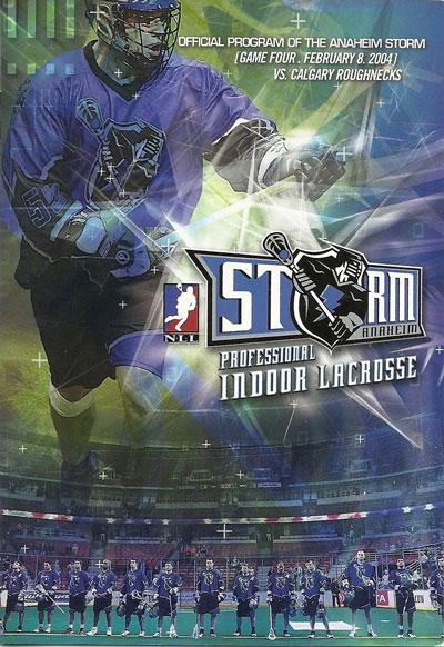 2004 Anaheim Storm program from the National Lacrosse League