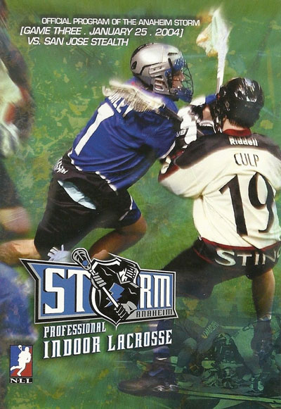 2004 Anaheim Storm program from the National Lacrosse League