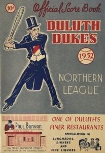 1952 Duluth Dukes Program