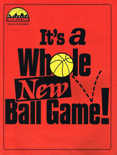 1992-93 Columbus Horizon Program from the Continental Basketball Association