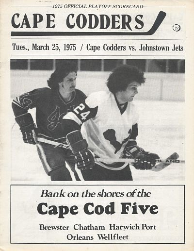 1975 Cape Codders program from the North American Hockey League