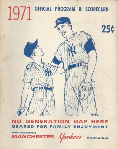 1971 Manchester Yankees Baseball Program from the Eastern League