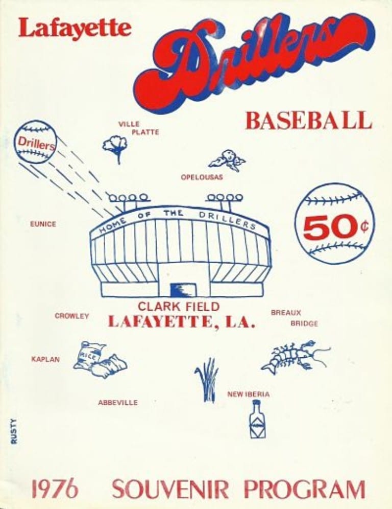 1976 Lafayette Drillers baseball program from the Texas League
