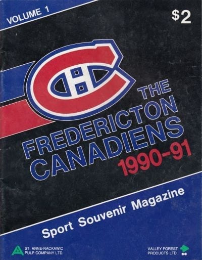 1990-91 Fredericton Canadiens Program from the American Hockey League