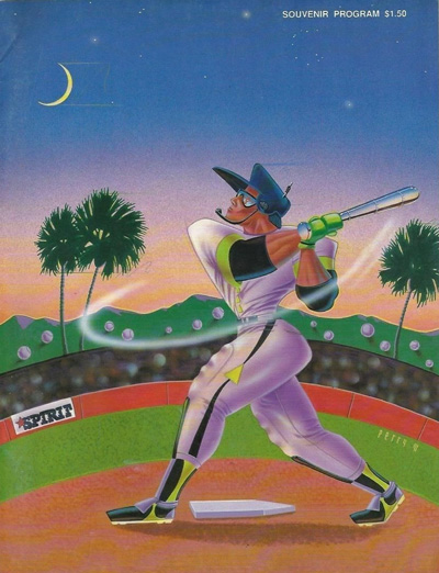 1991 San Bernardino Spirit Baseball Program from the California League