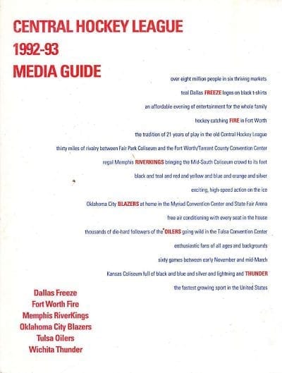 1992-93 Central Hockey League Media Guide
