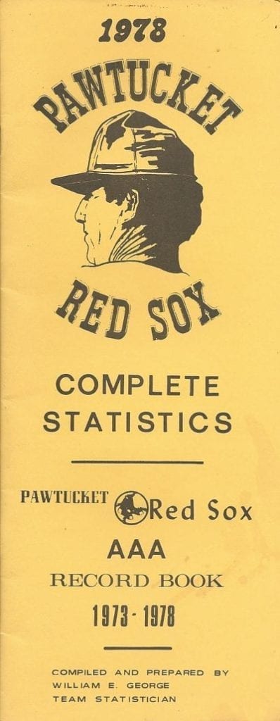 1978 Pawtucket Red Sox Record Book