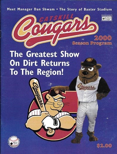 2000 Catskill Cougars Baseball Program from the Northern League