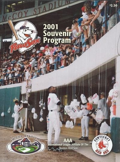 2001 Pawtucket Red Sox baseball program from the International League