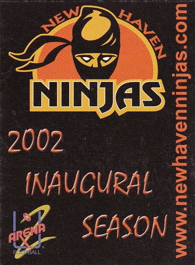 2002 New Haven Ninjas pocket schedule from Arena Football 2