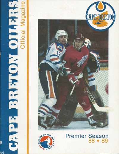 1989 Cape Breton Oilers program from the American Hockey League