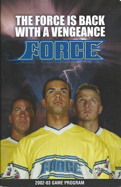 2002-03 Cleveland Force program from the Major Indoor Soccer League