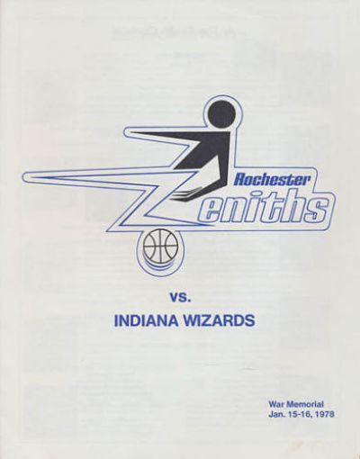 1978 Rochester Zeniths Program from the All-American Basketball Alliance