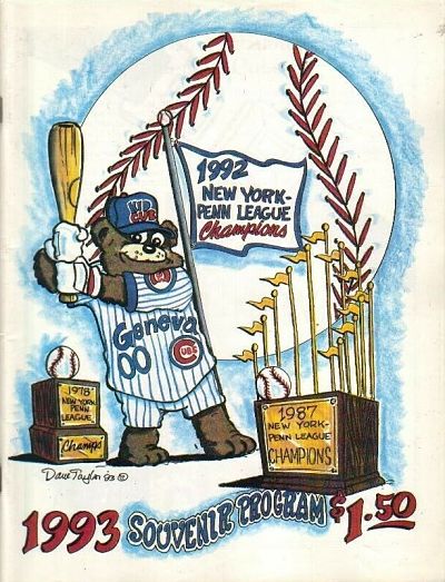 1993 Geneva Cubs baseball program from the New York-Penn League