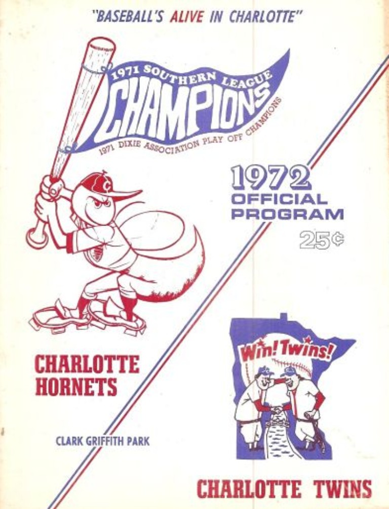 1972 Charlotte Twins baseball program from the Western Carolinas League