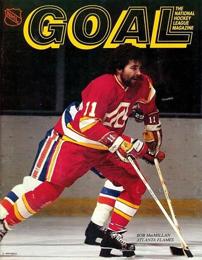 Bob MacMillan on the cover of a 1979 Atlanta Flames program from the National Hockey League