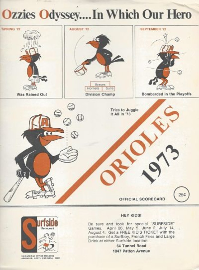 1973 Asheville Orioles Program