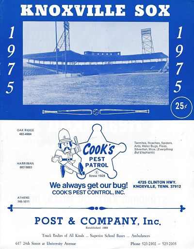 1975 Knoxville Sox Program
