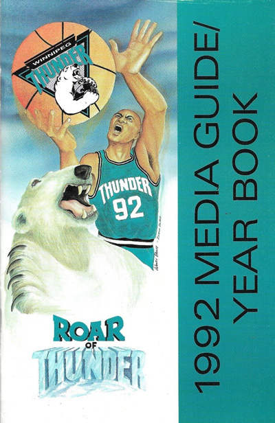 1992 Winnipeg Thunder Media Guide from the World Basketball League