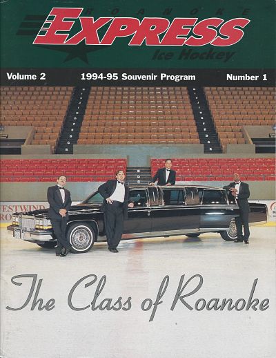 1994-95 Roanoke Express program from the East Coast Hockey League