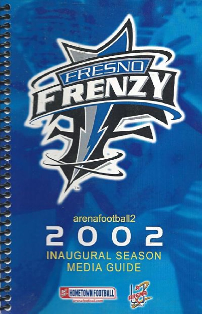 2002 Fresno Frenzy Media Guide from Arena Football 2