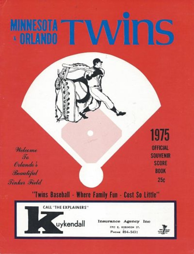 1975 Orlando Twins baseball program from the Southern League