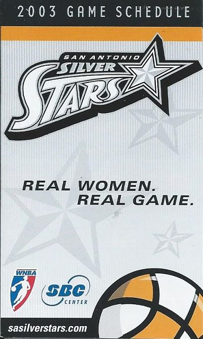 2003 San Antonio Silver Stars Agenda Tascabile