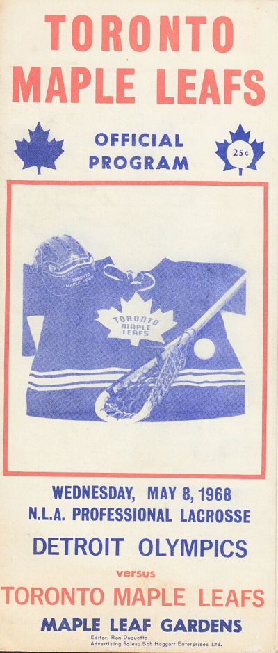 1968 Toronto Maple Leafs Program