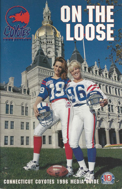 1996 Connecticut Coyotes Media Guide from the Arena Football League