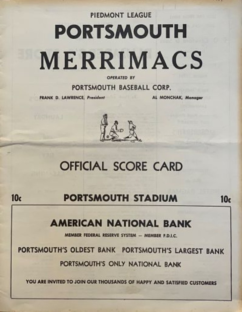 1954 Portsmouth Merrimacs Program