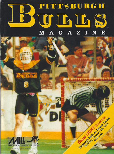 1991 Pittsburgh Bulls program from the Major Indoor Lacrosse League