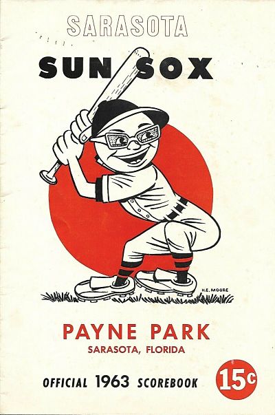 1963 Sarasota Sun Sox Baseball Program from the Florida State League