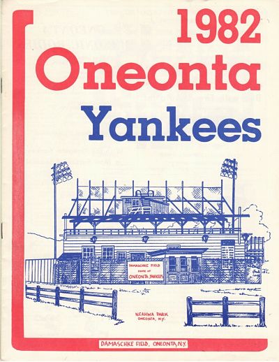 1982 Oneonta Yankees Baseball Program from the New York-Penn League