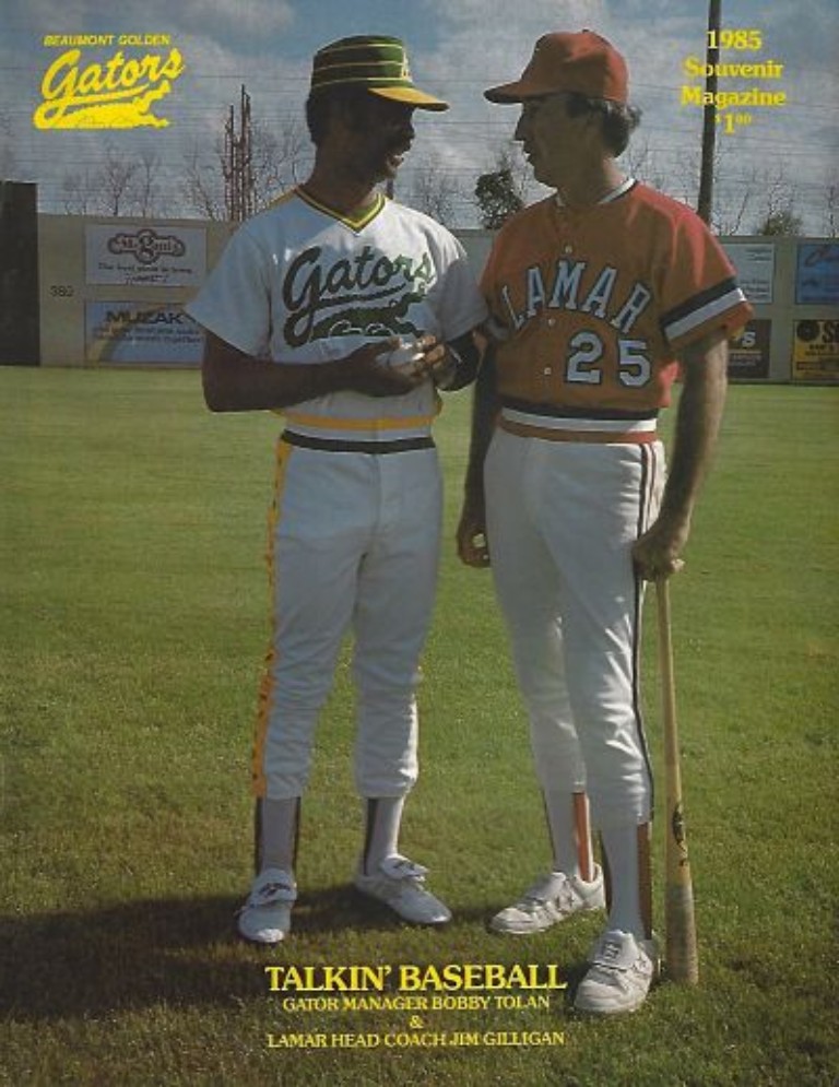 1985 Beaumont Golden Gators baseball program from the Texas League