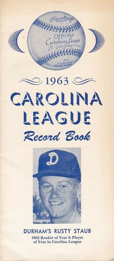 1963 Carolina League Baseball Record Book