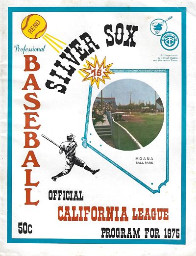 1975 Reno Silver Sox baseball program from the California League