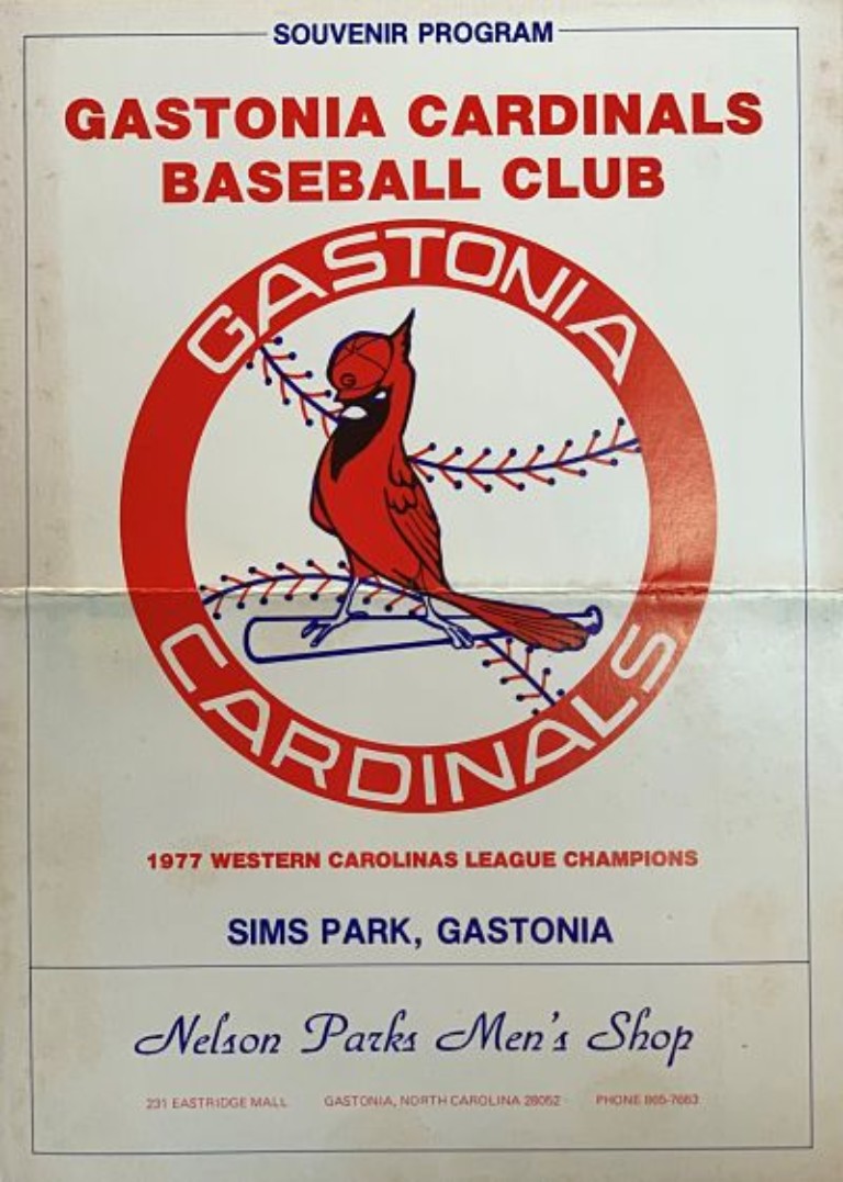 1978 Gastonia Cardinals Baseball Program from the Western Carolinas League
