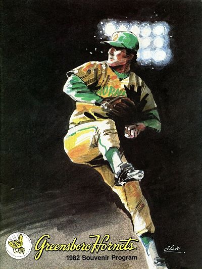 1982 Greensboro Hornets baseball program from the South Atlantic League