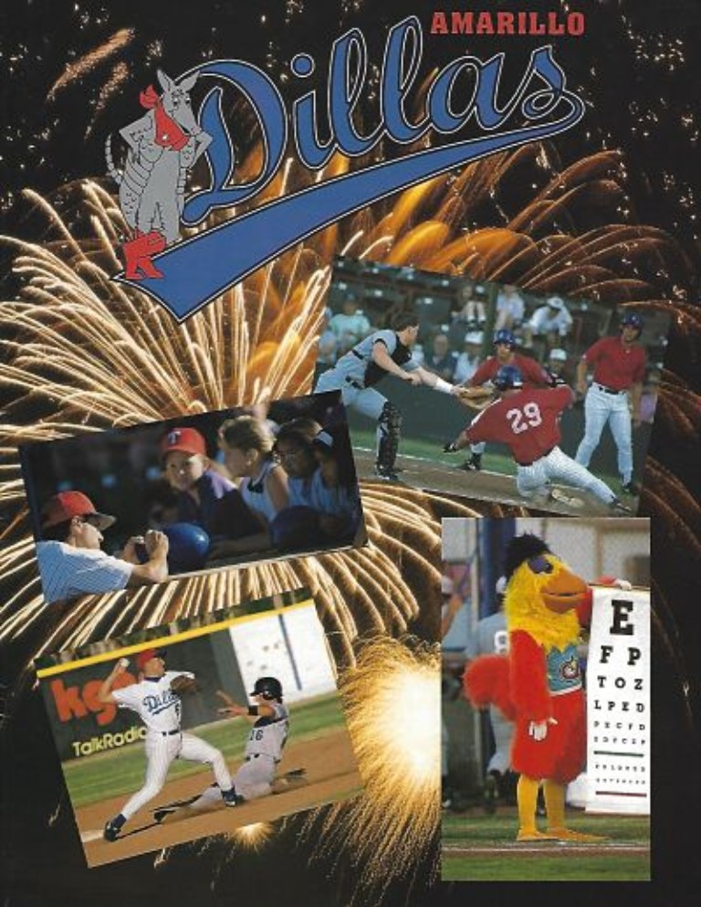 1995 Amarillo Dillas baseball program from the Texas-Louisiana League