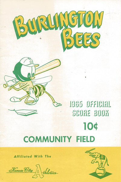 1965 Burlington Bees baseball program from the Midwest League