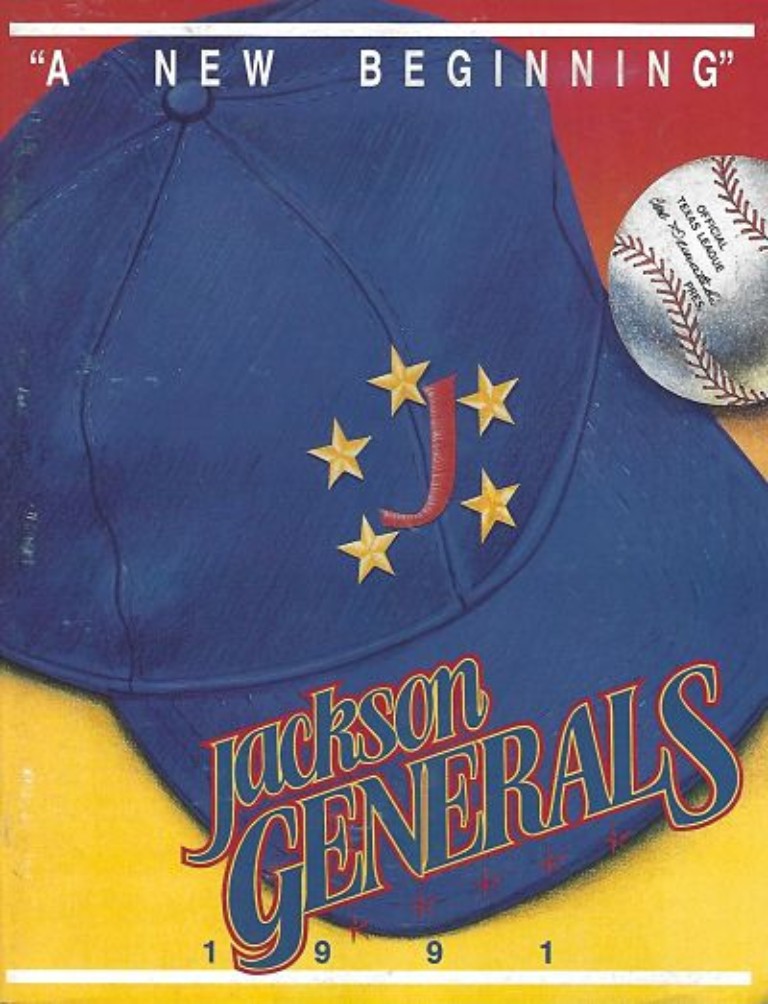 1991 Jackson Generals baseball program from the Texas League
