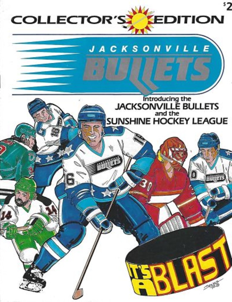 1992-93 Jacksonville Bullets program from the Sunshine Hockey League