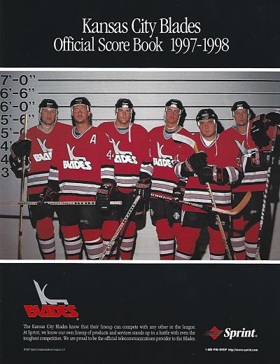 1997-98 Kansas City Blades Scorecard from the International Hockey League