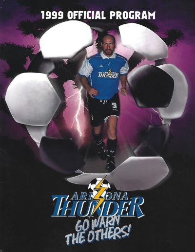 1999 Arizona Thunder program from the World Indoor Soccer League