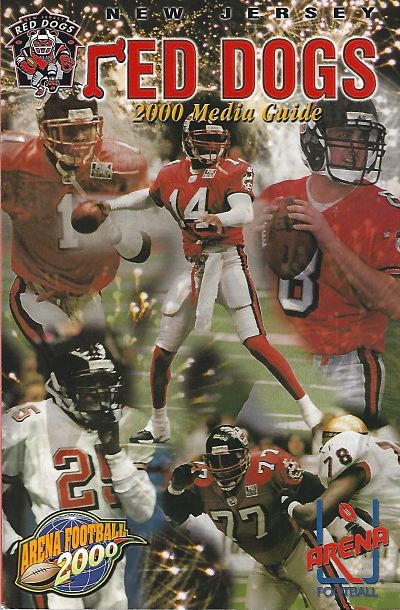 2000 New Jersey Red Dogs Media Guide from the Arena Football League