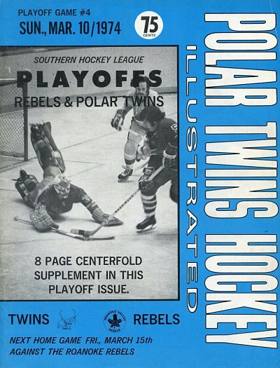 1974 Winston-Salem Polar Twins Program from the Southern Hockey League