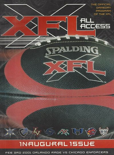 2001 Orlando Rage Program from the XFL