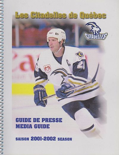 2001-02 Quebec Citadelles Media Guide from the American Hockey League