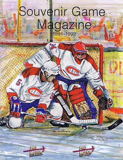 1991-92 Fredericton Canadiens program from the American Hockey League