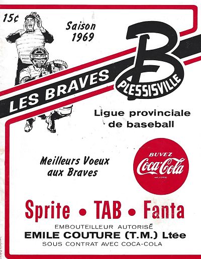 1969 Plessisville Braves baseball program from the Provincial Baseball League